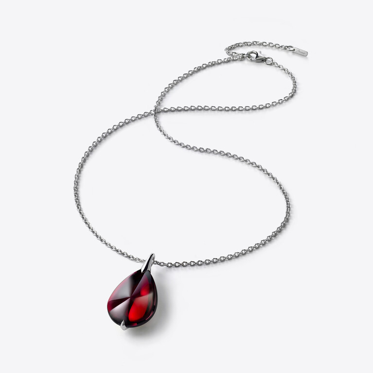 Collier Fleurs de Psydélic Argent, Rouge irisé