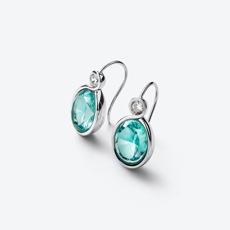 Croisé Silver Earrings, Turquoise