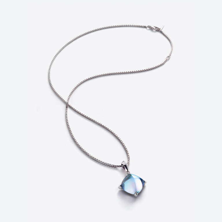 Médicis Silver Necklace, Aqua mirror