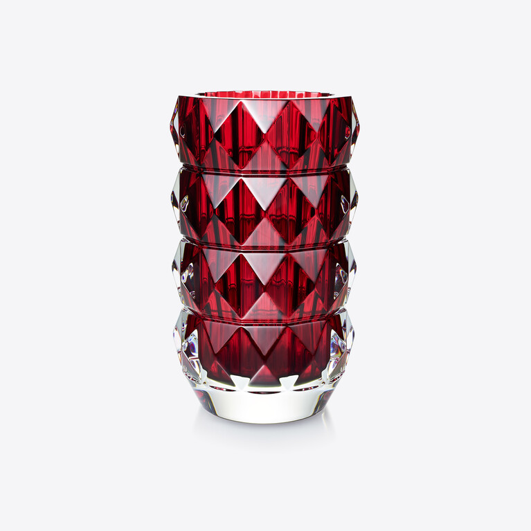 Vase Louxor Rond M, Rouge