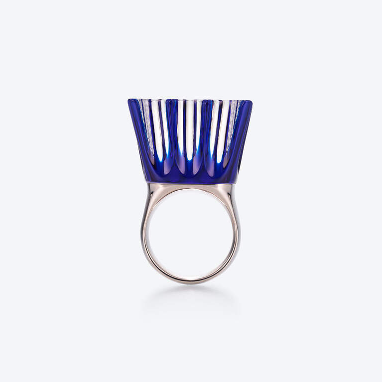 L'Eclat de Talleyrand Emperor Silberner Ring, Blau