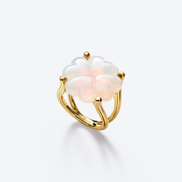 Trèfle Gold Plated Ring, 하얀색