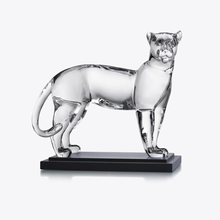 Large Panther Sculpture, Clear