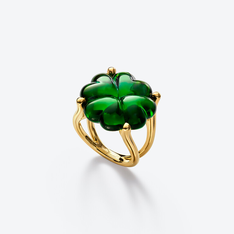 Bague Trèfle Vermeil, Vert