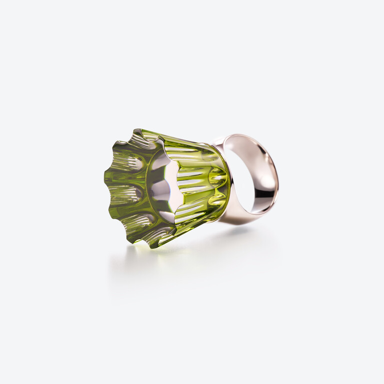 L'Eclat de Talleyrand Empress Silver Ring, Olivine