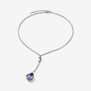 Fleurs de Psydélic Silver Choker, Blue Scarabee