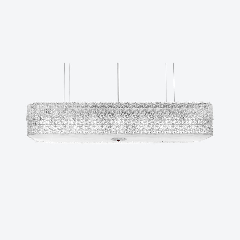 Tuile de Cristal Frozen Chandelier Rectangular, Clear