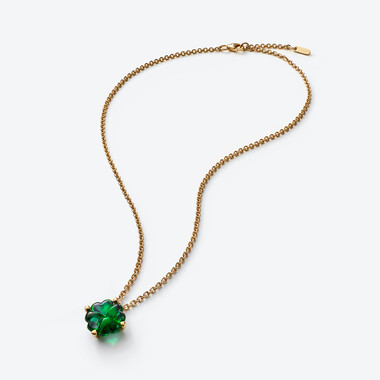 Collana placcato oro Trèfle, Verde