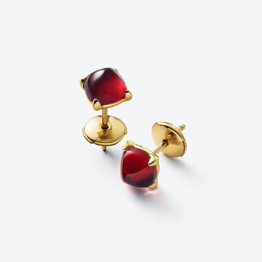 Boucles d'Oreilles Médicis Vermeil, Rouge Miroir