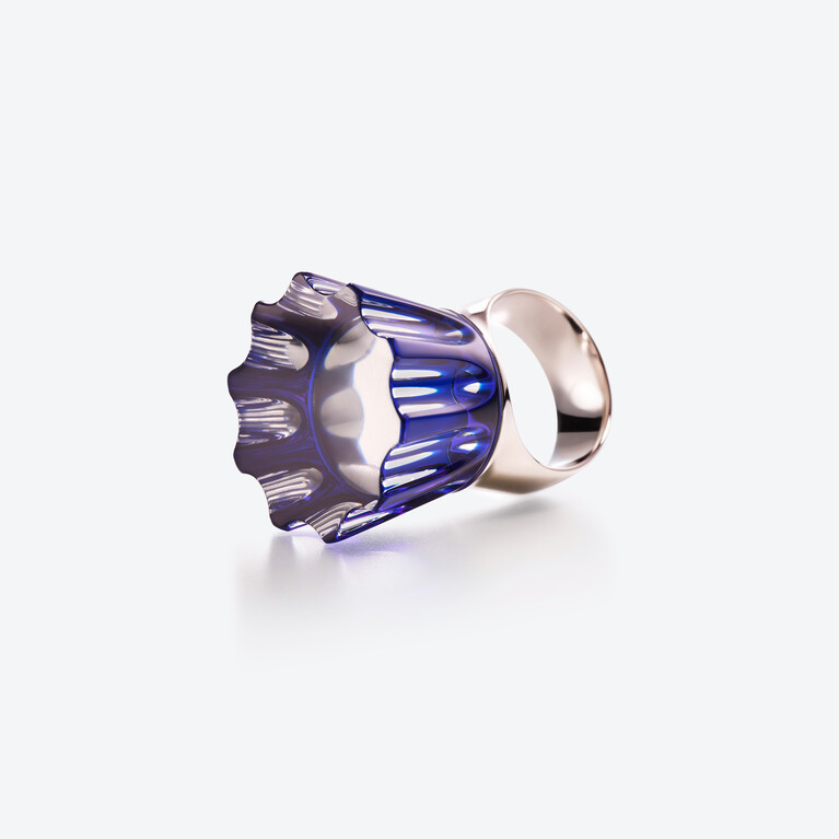 L'Eclat de Talleyrand Empress Silberner Ring, Blau