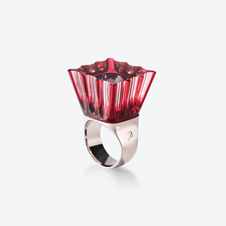 L'Eclat de Talleyrand Emperor Silver Ring, Red