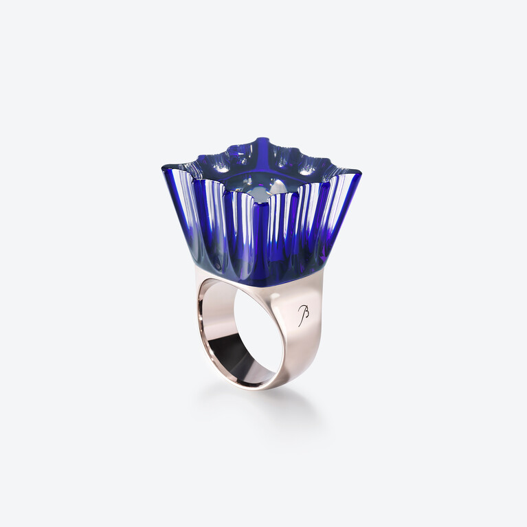 L'Eclat de Talleyrand Emperor Silver Ring, Blue