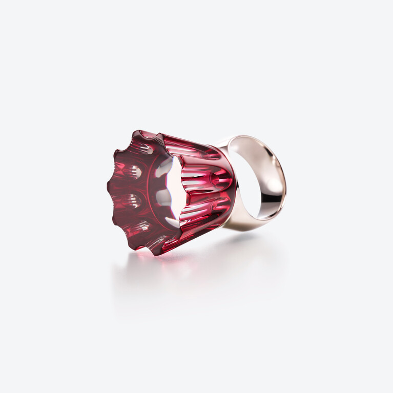 L'Eclat de Talleyrand Empress Silver Ring, Red