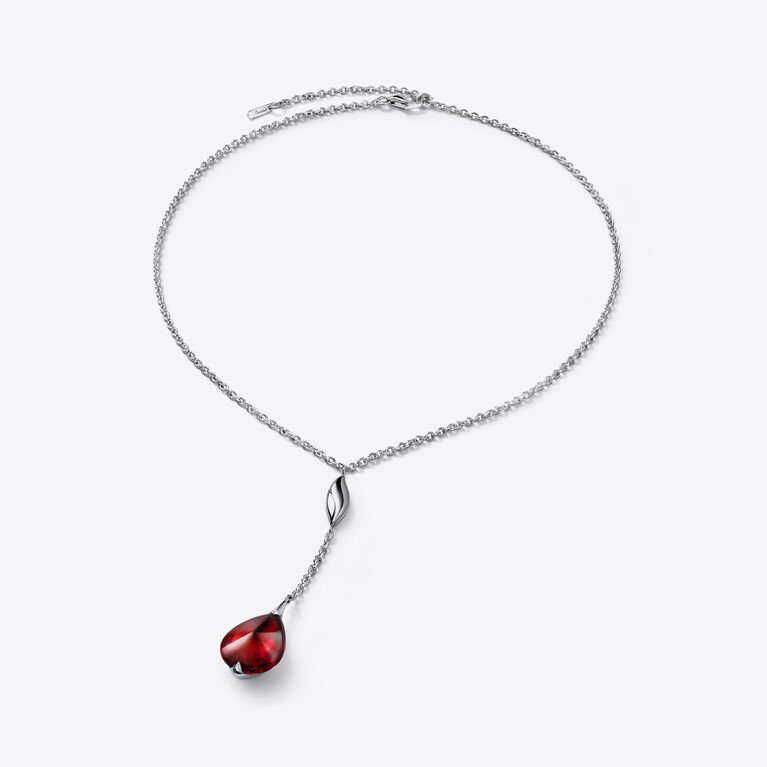 Fleurs de Psydélic Silver Choker, Iridescent Red