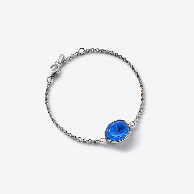 Croisé Silver Bracelet, Blue