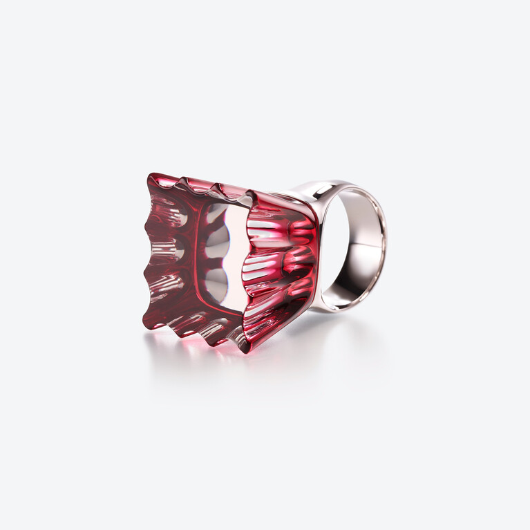 L'Eclat de Talleyrand Emperor Silver Ring, Red