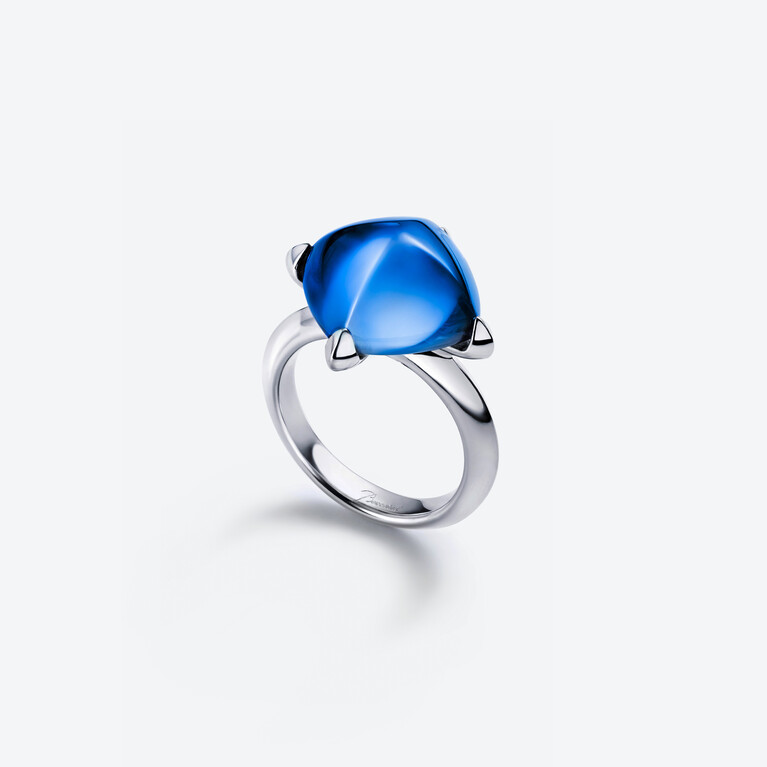 Bague Médicis Argent, Bleu Riviera