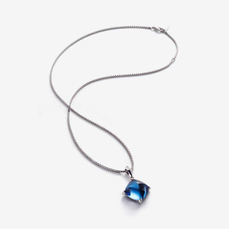 Collier Médicis Argent, Bleu Riviera