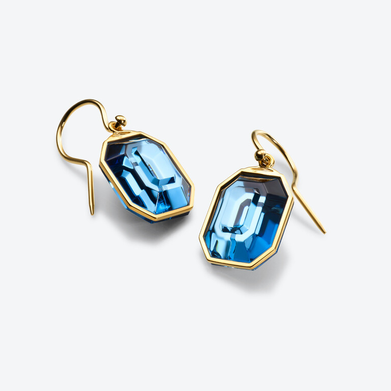 Boucles d'Oreilles Harcourt Vermeil, Bleu Riviera