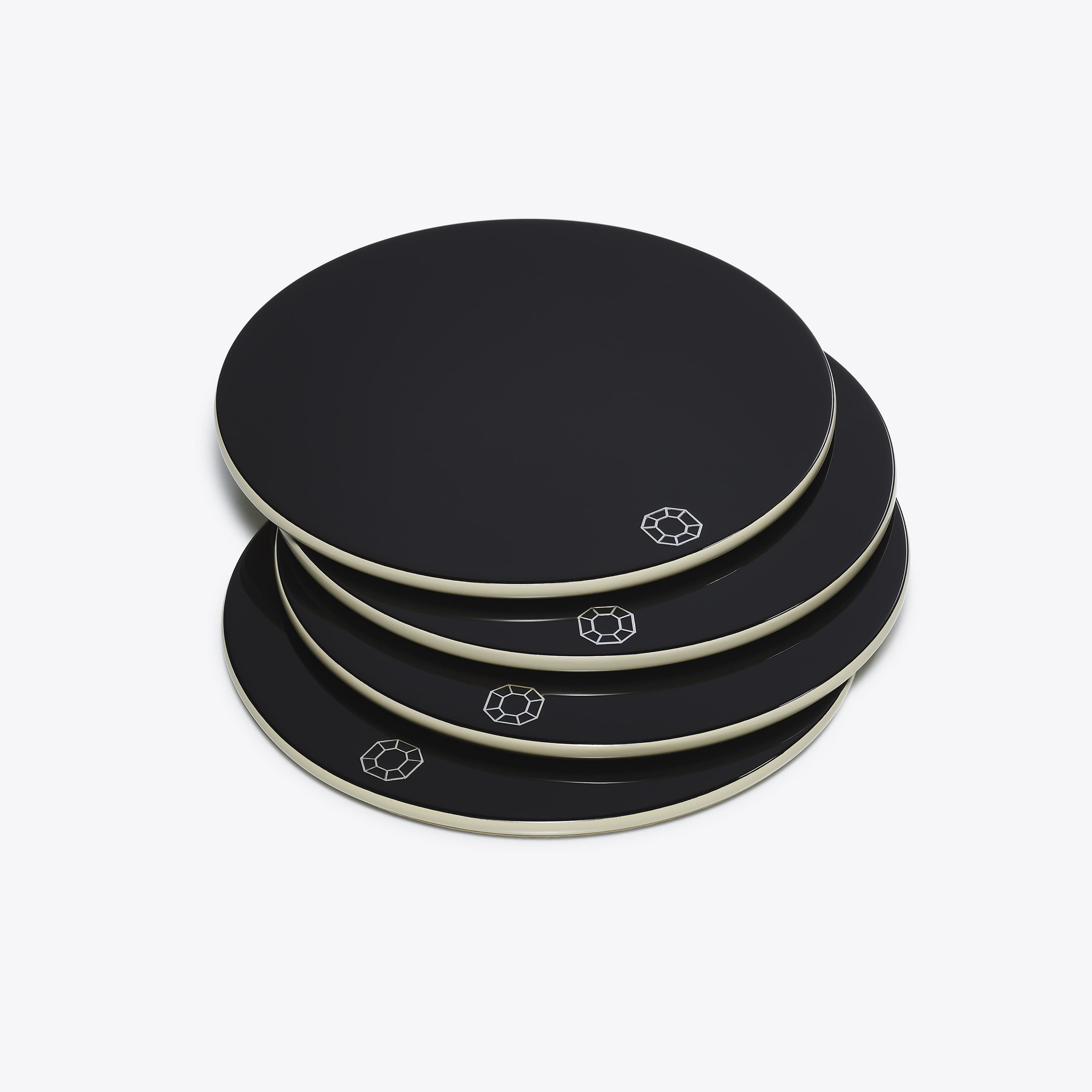 Octogone Coasters Black Baccarat