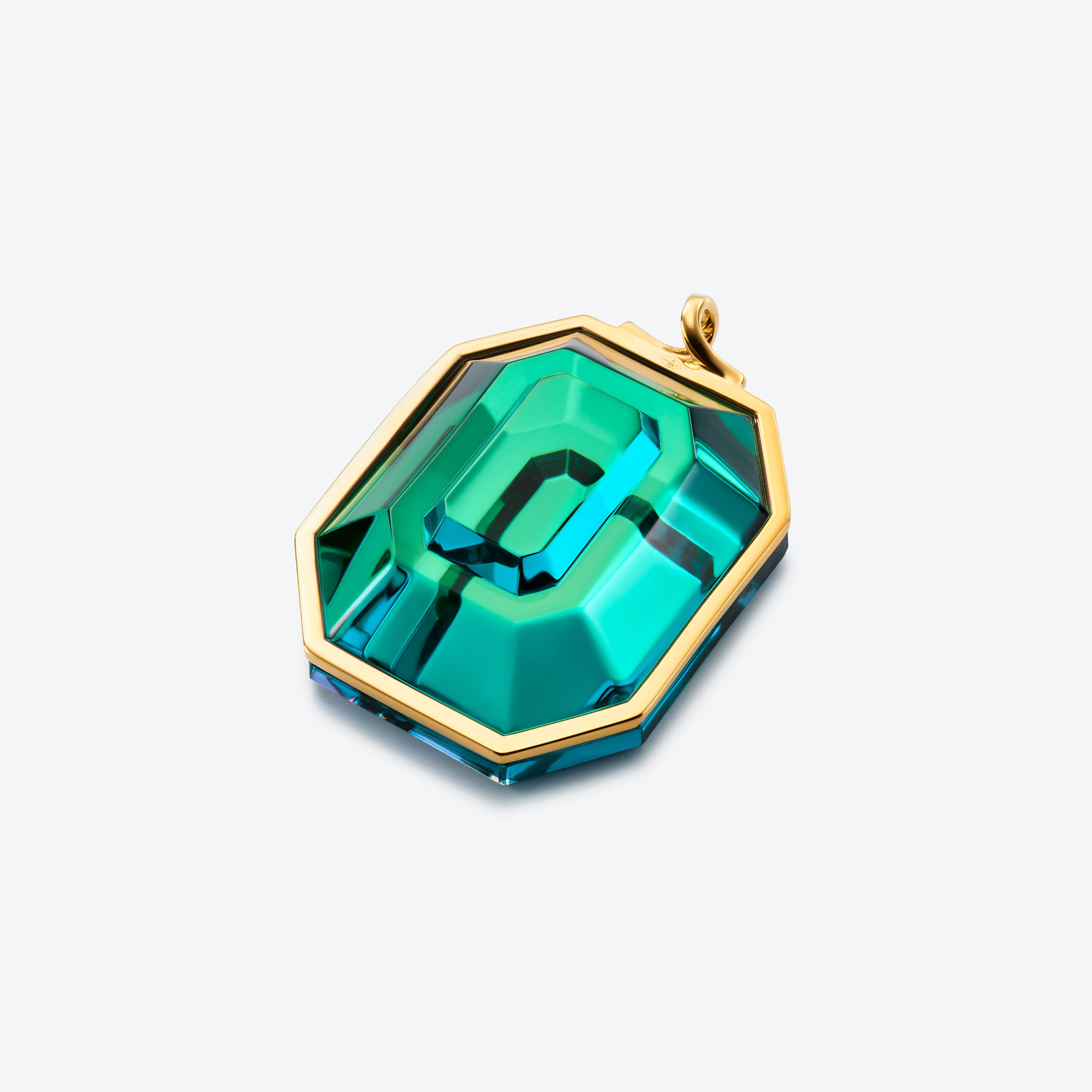 Harcourt Gold Plated Pendant Green blue scarabee Baccarat