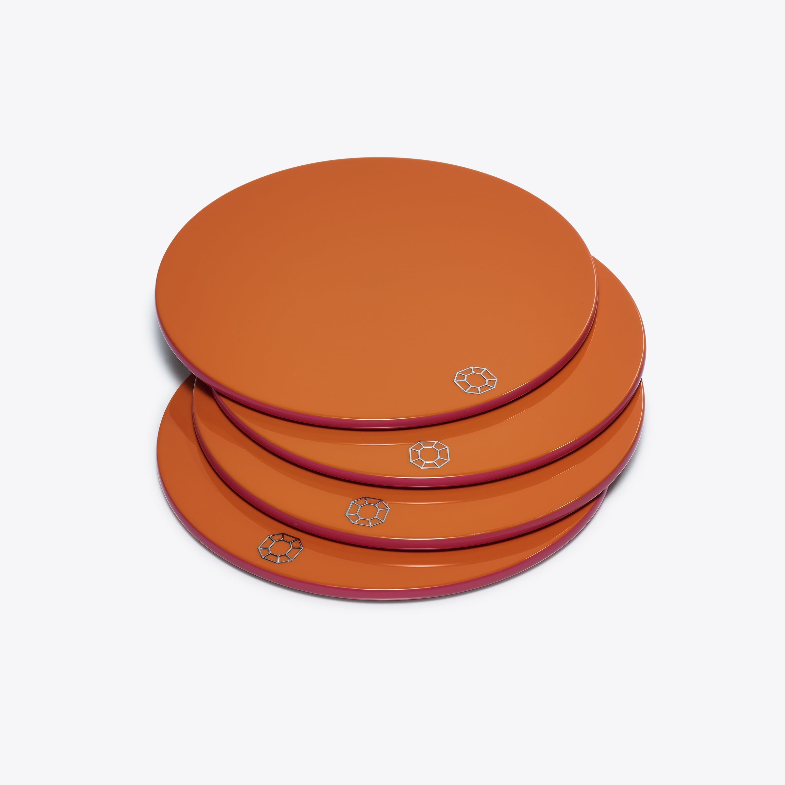 Oktogone-Untersetzer x4 Orange Baccarat