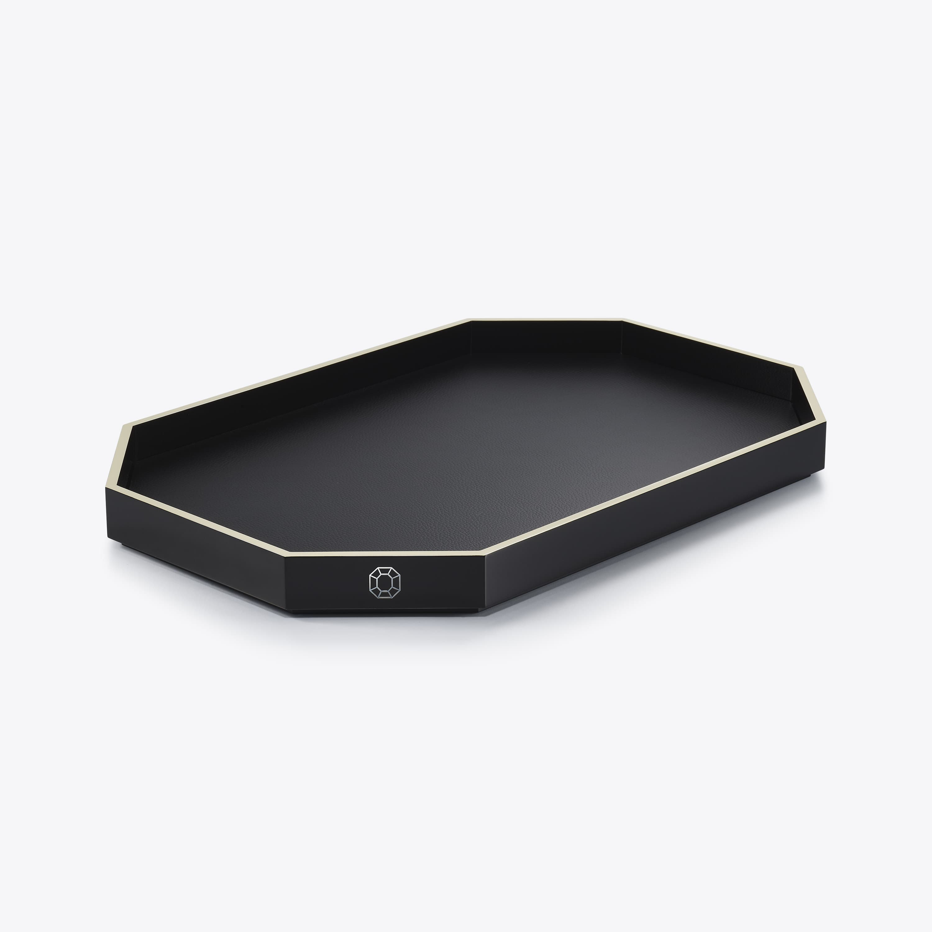 Octogone Tray L Black Baccarat